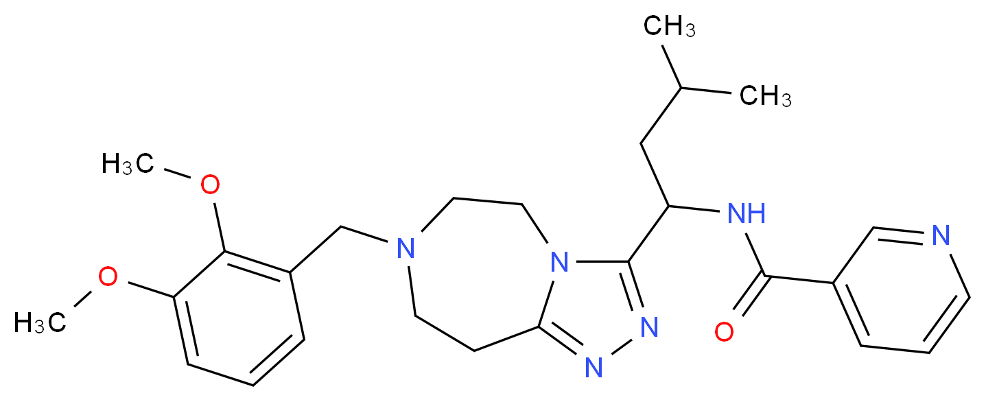 N-{1-[7-(2,3-dimethoxybenzyl)-6,7,8,9-tetrahydro-5H-[1,2,4]triazolo[4,3-d][1,4]diazepin-3-yl]-3-methylbutyl}nicotinamide_分子结构_CAS_)
