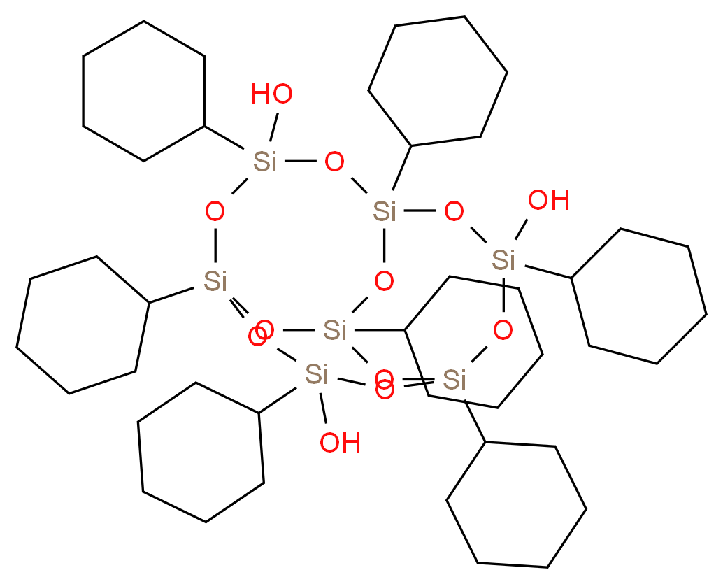 heptacyclohexyltricyclo[7.3.3.1<sup>5</sup>,<sup>1</sup><sup>1</sup>]heptasiloxane-3,7,14-triol_分子结构_CAS_47904-22-3