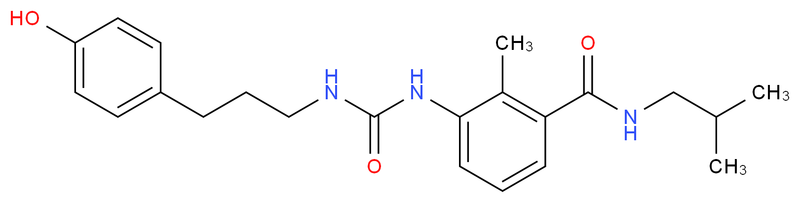 3-[({[3-(4-hydroxyphenyl)propyl]amino}carbonyl)amino]-N-isobutyl-2-methylbenzamide_分子结构_CAS_)