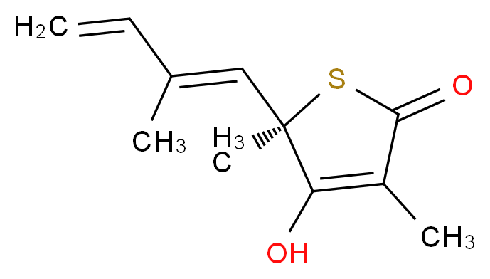 4-Hydroxy-3,5-Dimethyl-5-(2-Methyl-Buta-1,3-Dienyl)-5h-Thiophen-2-One_分子结构_CAS_82079-32-1)