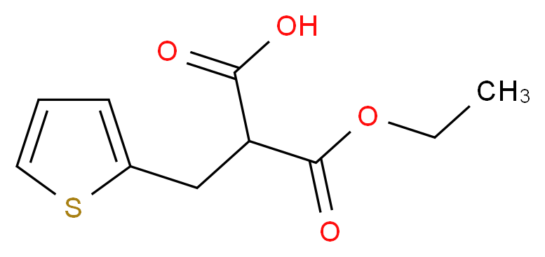 3-ethoxy-3-oxo-2-(thiophen-2-ylmethyl)propanoic acid_分子结构_CAS_143468-96-6