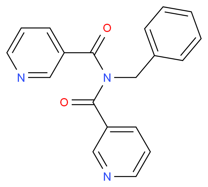 N-benzyl-N-(pyridine-3-carbonyl)pyridine-3-carboxamide_分子结构_CAS_7252-85-9