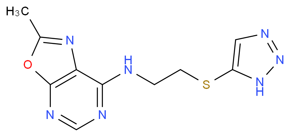 2-methyl-N-[2-(1H-1,2,3-triazol-5-ylthio)ethyl][1,3]oxazolo[5,4-d]pyrimidin-7-amine_分子结构_CAS_)