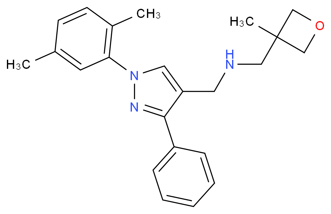 1-[1-(2,5-dimethylphenyl)-3-phenyl-1H-pyrazol-4-yl]-N-[(3-methyl-3-oxetanyl)methyl]methanamine_分子结构_CAS_)