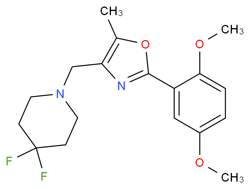 1-{[2-(2,5-dimethoxyphenyl)-5-methyl-1,3-oxazol-4-yl]methyl}-4,4-difluoropiperidine_分子结构_CAS_)