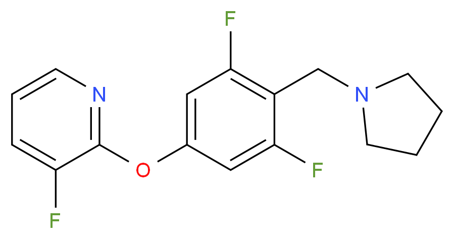 2-[3,5-difluoro-4-(pyrrolidin-1-ylmethyl)phenoxy]-3-fluoropyridine_分子结构_CAS_)