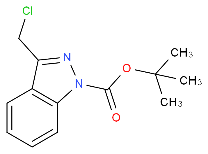 1H-INDAZOLE-1-CARBOXYLIC ACID, 3-(CHLOROMETHYL)-, 1,1-DIMETHYLETHYL ESTER_分子结构_CAS_944899-34-7)