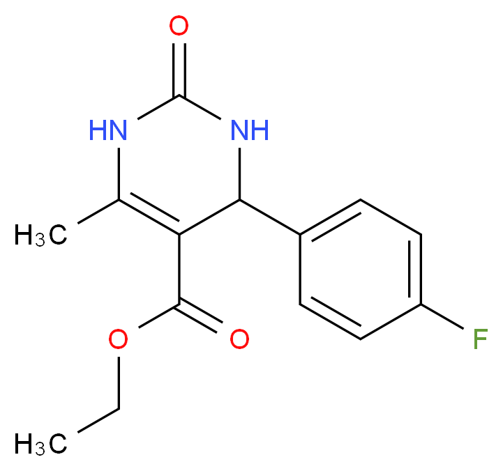 Ethyl 4-(4-fluorophenyl)-6-methyl-2-oxo-1,2,3,4-tetrahydropyrimidine-5-carboxylate_分子结构_CAS_)
