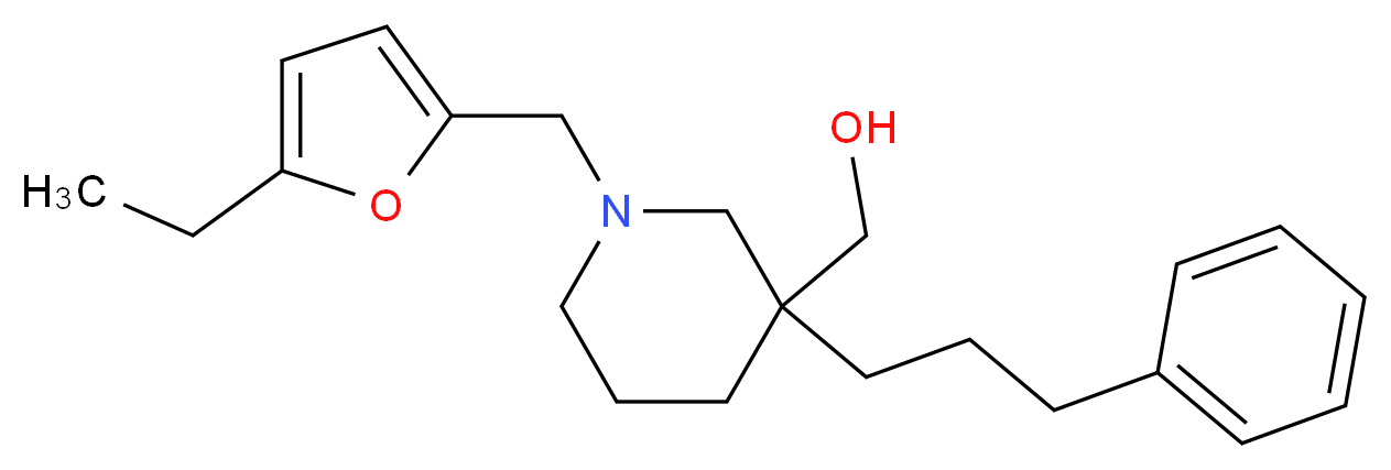 [1-[(5-ethyl-2-furyl)methyl]-3-(3-phenylpropyl)-3-piperidinyl]methanol_分子结构_CAS_)