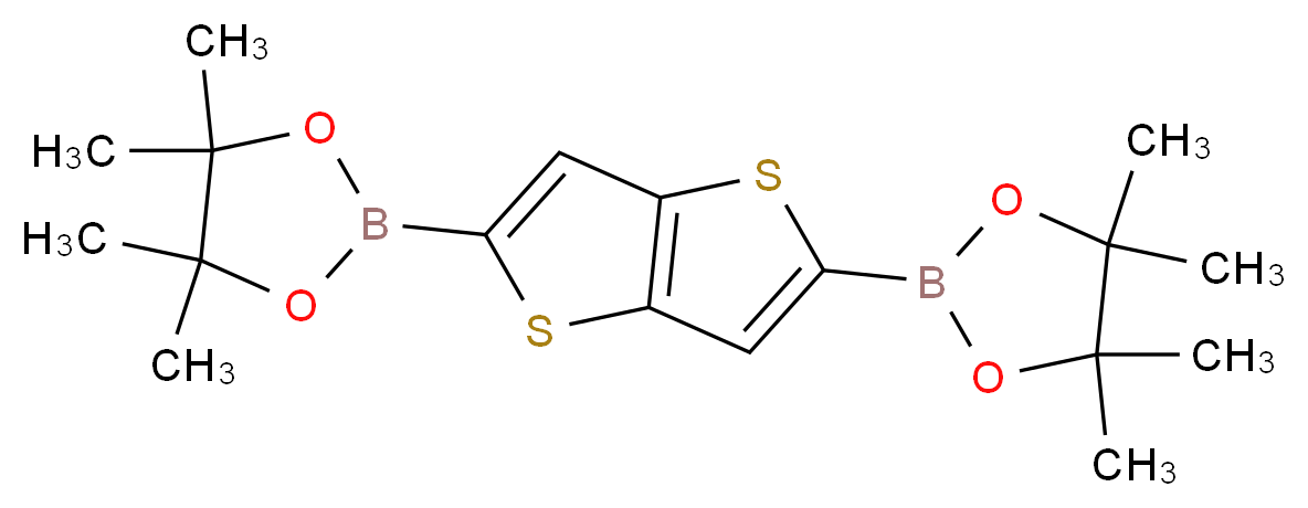 2,5-Bis(4,4,5,5-tetramethyl-1,3,2-dioxaborolan-2-yl)thieno[3,2-b]thiophene_分子结构_CAS_924894-85-9)