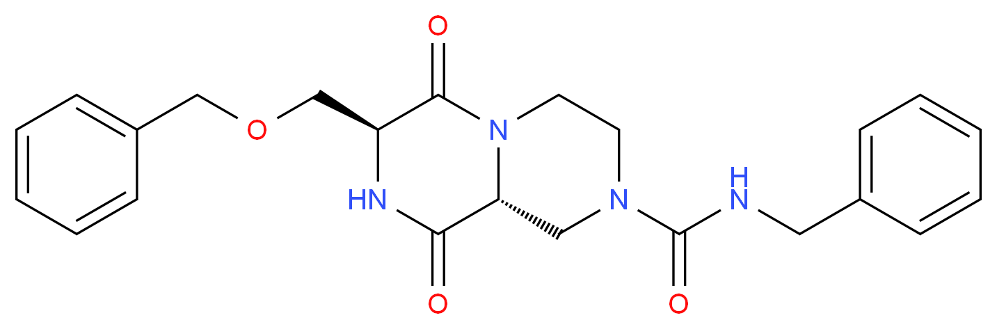 (7S,9aR)-N-benzyl-7-[(benzyloxy)methyl]-6,9-dioxooctahydro-2H-pyrazino[1,2-a]pyrazine-2-carboxamide_分子结构_CAS_)