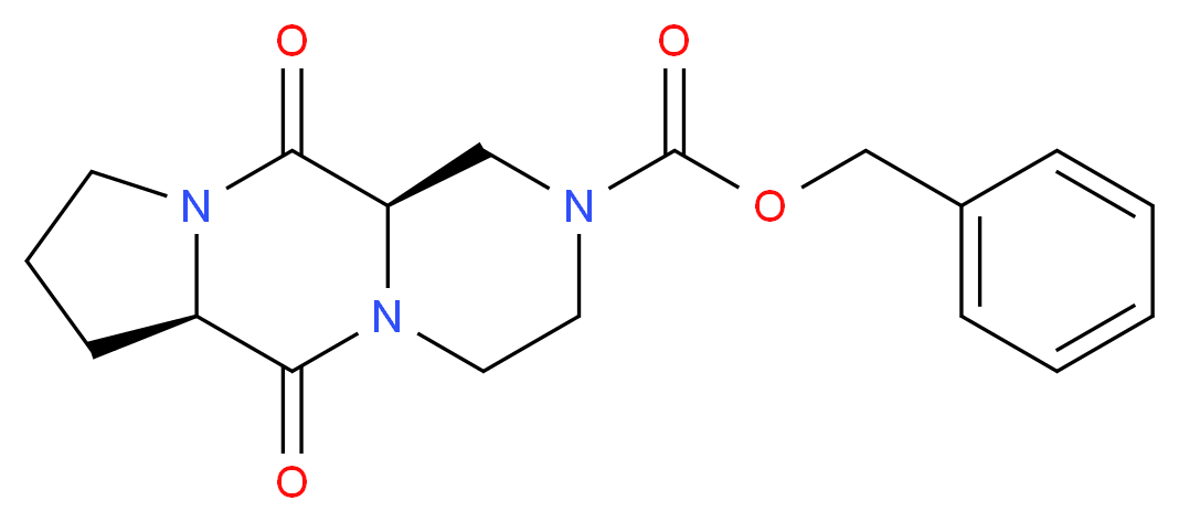 benzyl (6aR,11aR)-6,11-dioxooctahydro-6H-pyrazino[1,2-a]pyrrolo[1,2-d]pyrazine-2(1H)-carboxylate_分子结构_CAS_)