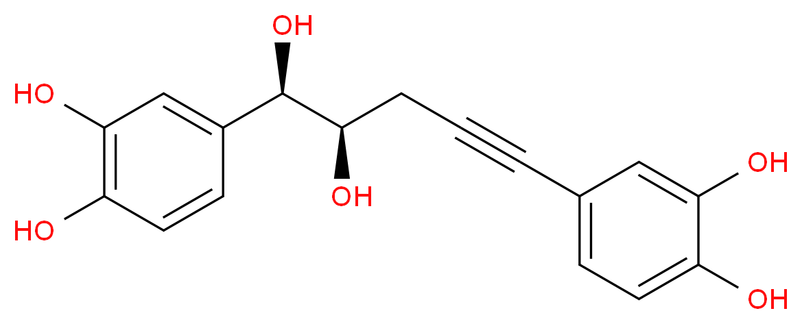 4-[(1R,2R)-5-(3,4-dihydroxyphenyl)-1,2-dihydroxypent-4-yn-1-yl]benzene-1,2-diol_分子结构_CAS_111518-95-7