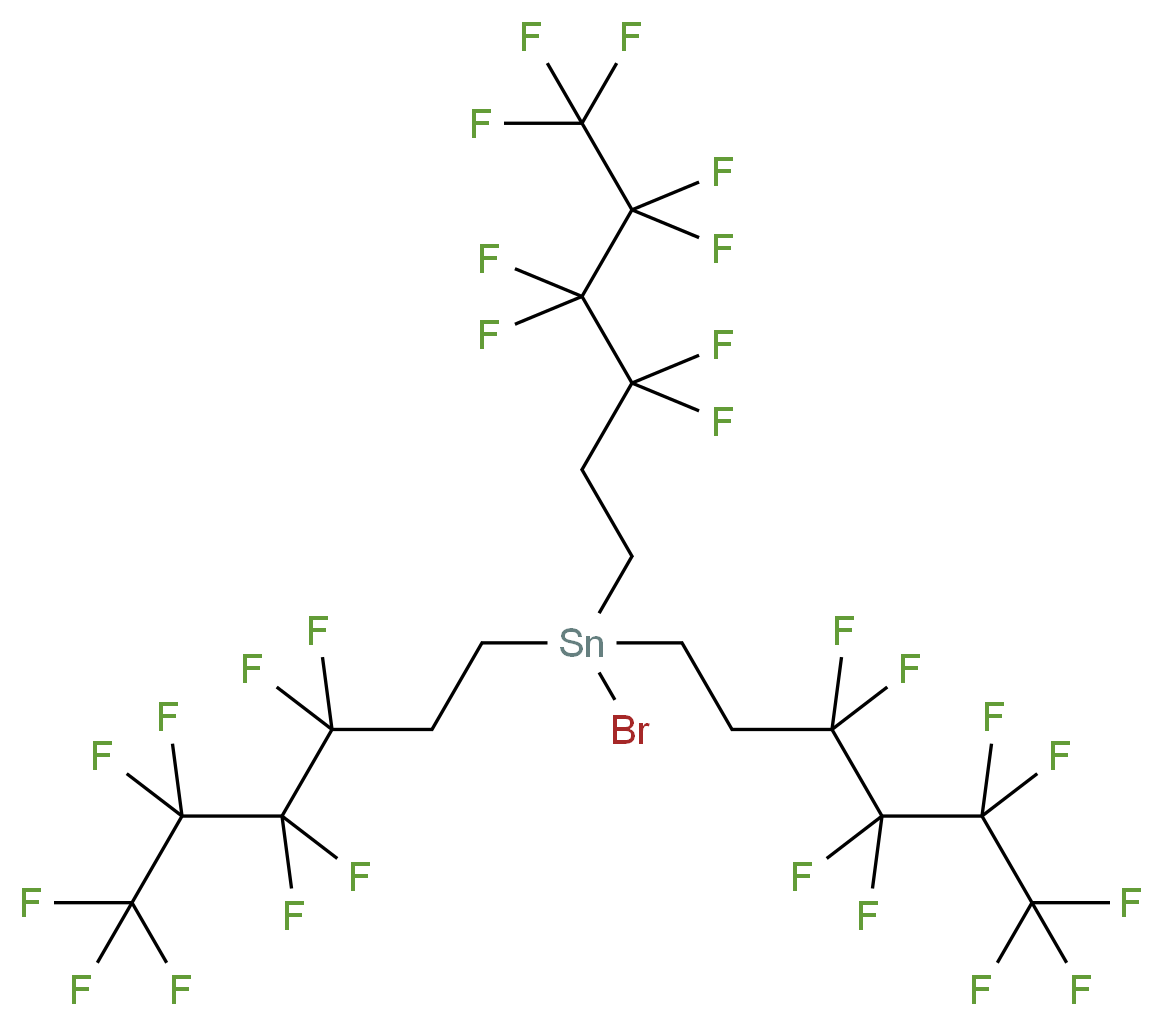 三(3,3,4,4,5,5,6,6,6-壬氟己基)溴化锡_分子结构_CAS_240497-37-4)