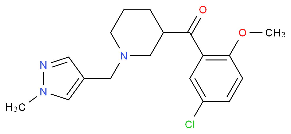 (5-chloro-2-methoxyphenyl){1-[(1-methyl-1H-pyrazol-4-yl)methyl]-3-piperidinyl}methanone_分子结构_CAS_)