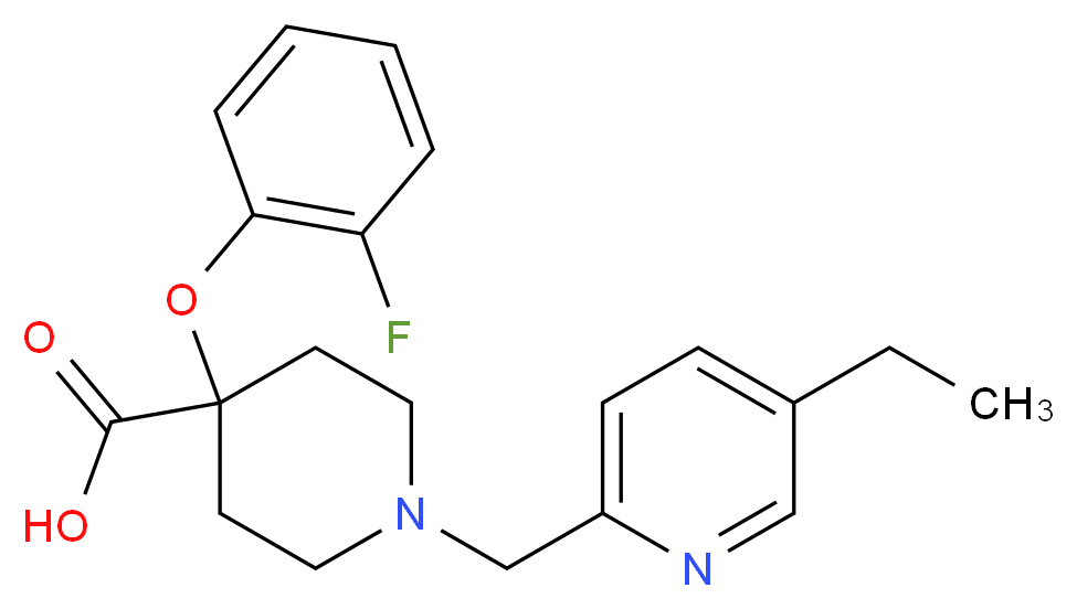 1-[(5-ethylpyridin-2-yl)methyl]-4-(2-fluorophenoxy)piperidine-4-carboxylic acid_分子结构_CAS_)
