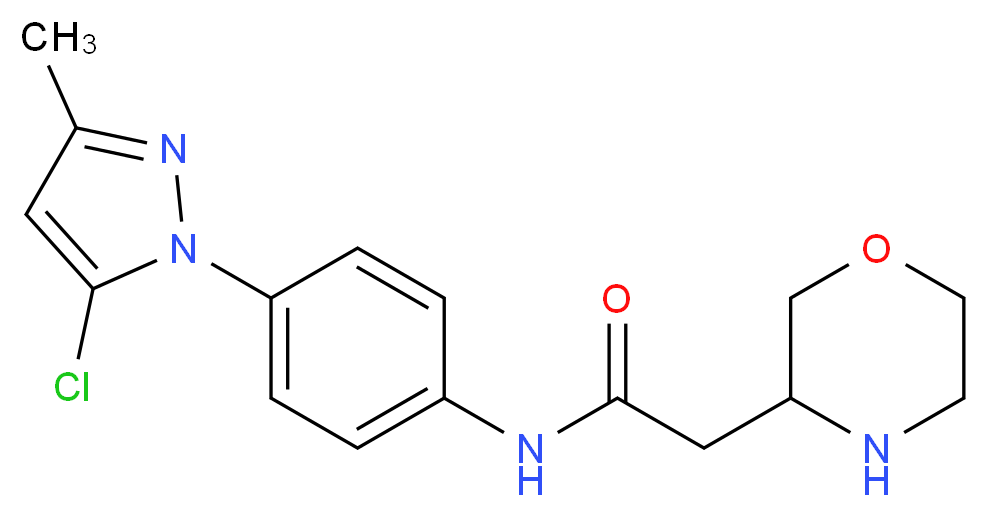 N-[4-(5-chloro-3-methyl-1H-pyrazol-1-yl)phenyl]-2-(3-morpholinyl)acetamide_分子结构_CAS_)