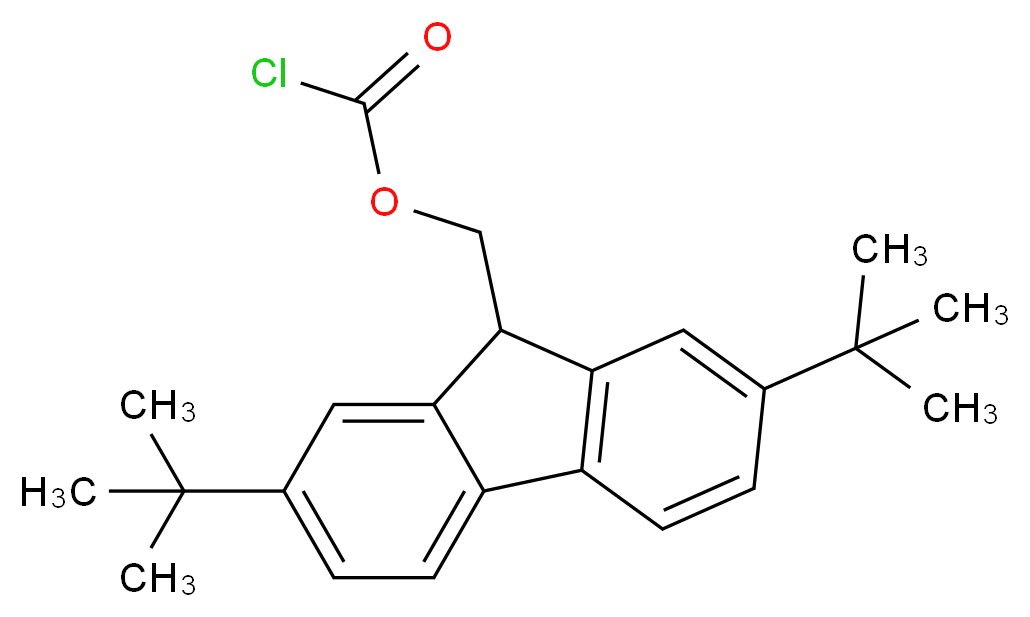 2,7-二叔丁基-9-芴甲基氯甲酸酯_分子结构_CAS_287381-46-8)