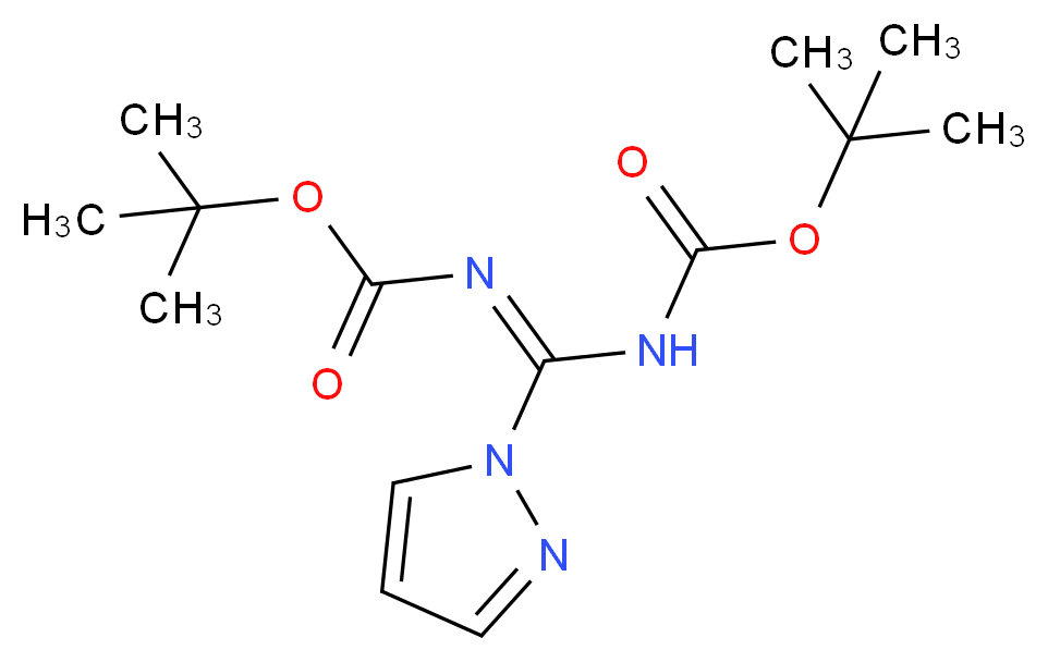 1H-Pyrazole-1-carboxamidine, N,N'-Bis-BOC protected_分子结构_CAS_152120-54-2)