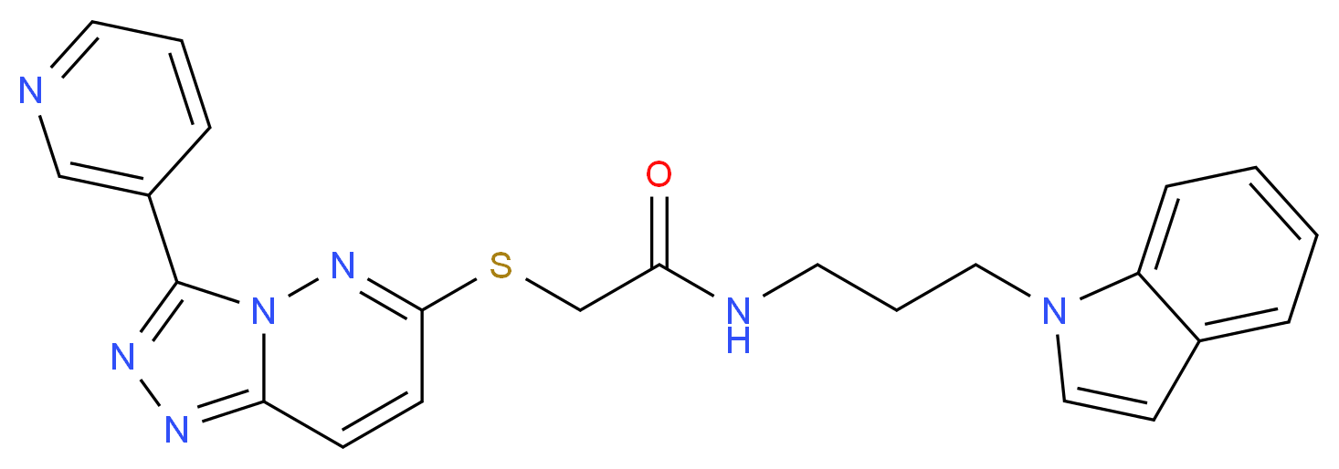 N-[3-(1H-indol-1-yl)propyl]-2-{[3-(3-pyridinyl)[1,2,4]triazolo[4,3-b]pyridazin-6-yl]thio}acetamide_分子结构_CAS_)