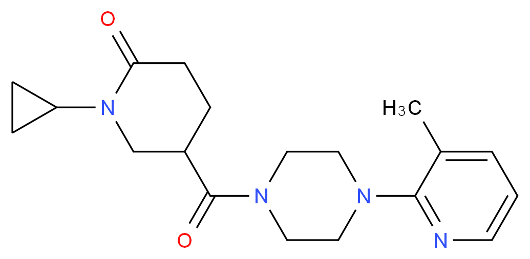 1-cyclopropyl-5-{[4-(3-methyl-2-pyridinyl)-1-piperazinyl]carbonyl}-2-piperidinone_分子结构_CAS_)