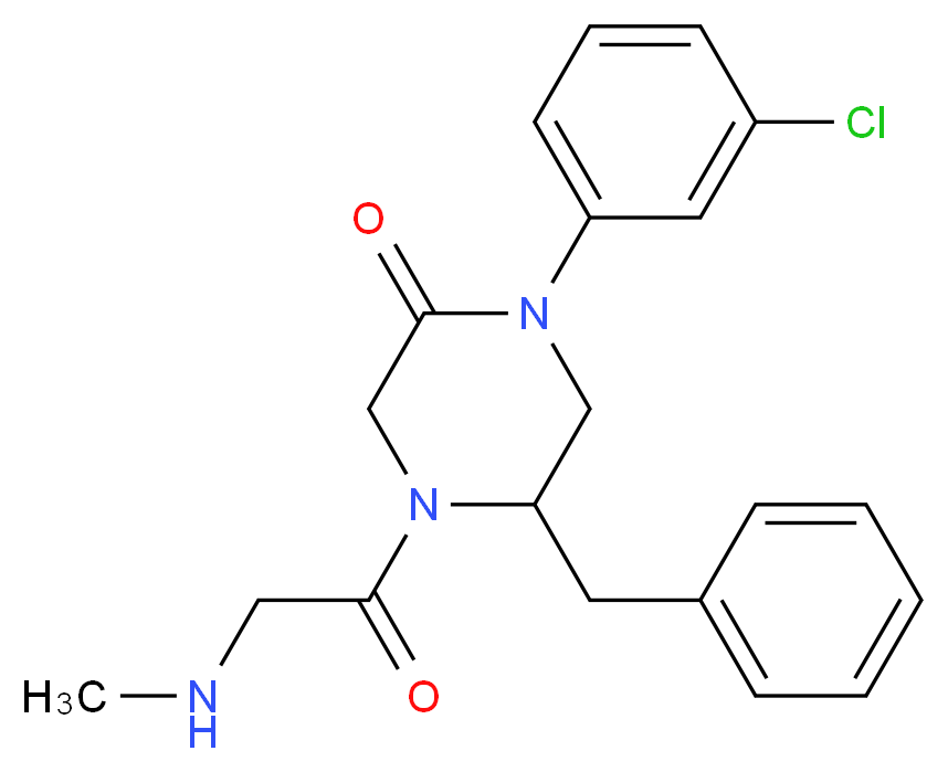 5-benzyl-1-(3-chlorophenyl)-4-(N-methylglycyl)-2-piperazinone_分子结构_CAS_)