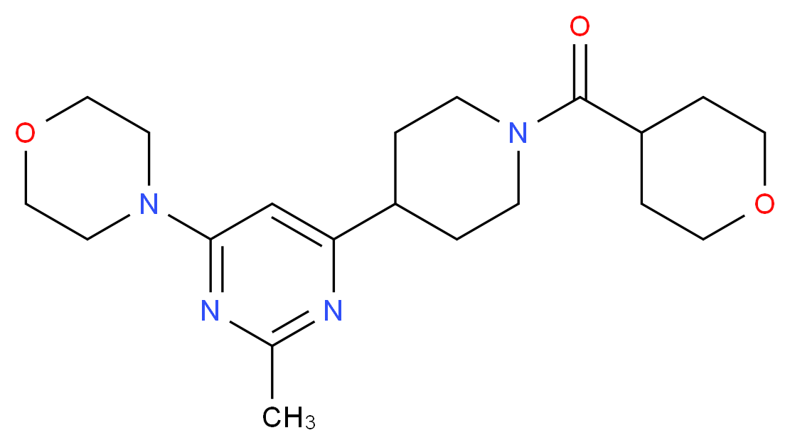 4-{2-methyl-6-[1-(tetrahydro-2H-pyran-4-ylcarbonyl)-4-piperidinyl]-4-pyrimidinyl}morpholine_分子结构_CAS_)
