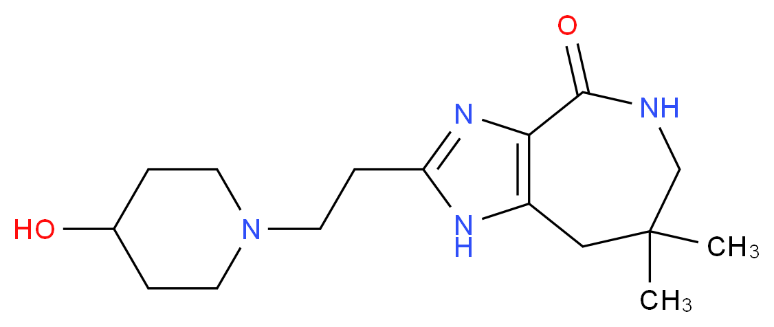 2-[2-(4-hydroxypiperidin-1-yl)ethyl]-7,7-dimethyl-5,6,7,8-tetrahydroimidazo[4,5-c]azepin-4(1H)-one_分子结构_CAS_)