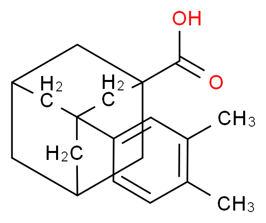 3-(3,4-dimethylphenyl)adamantane-1-carboxylic acid_分子结构_CAS_56531-57-8