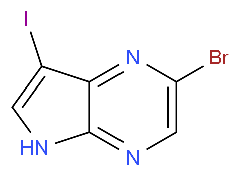 2-Bromo-7-iodo-5H-pyrrolo[2,3-b]pyrazine_分子结构_CAS_875781-44-5)
