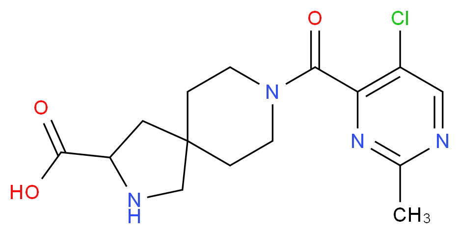 8-[(5-chloro-2-methyl-4-pyrimidinyl)carbonyl]-2,8-diazaspiro[4.5]decane-3-carboxylic acid_分子结构_CAS_)