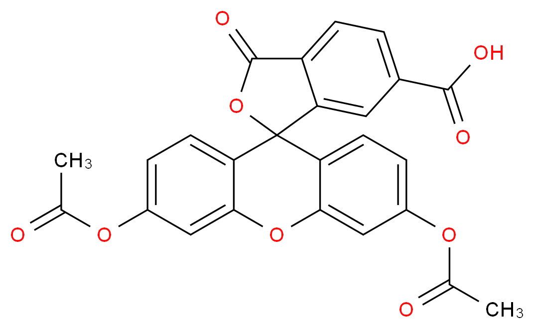 3',6'-bis(acetyloxy)-3-oxo-3H-spiro[2-benzofuran-1,9'-xanthene]-6-carboxylic acid_分子结构_CAS_3348-03-6