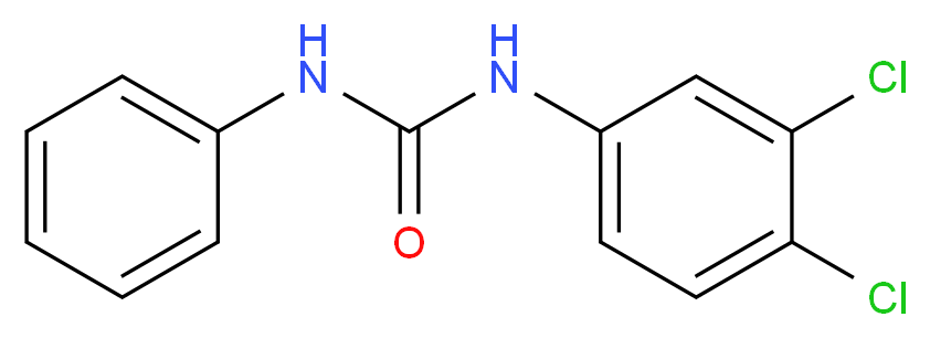 1-(3,4-dichlorophenyl)-3-phenylurea_分子结构_CAS_101-20-2