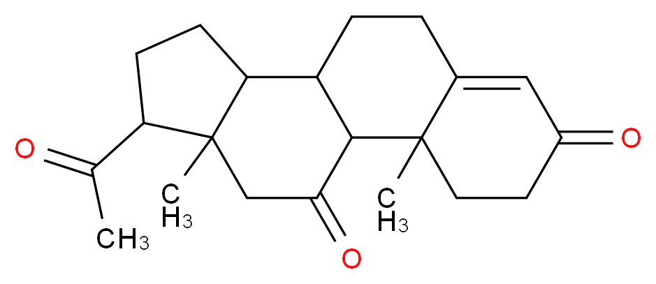 14-acetyl-2,15-dimethyltetracyclo[8.7.0.0<sup>2</sup>,<sup>7</sup>.0<sup>1</sup><sup>1</sup>,<sup>1</sup><sup>5</sup>]heptadec-6-ene-5,17-dione_分子结构_CAS_516-15-4
