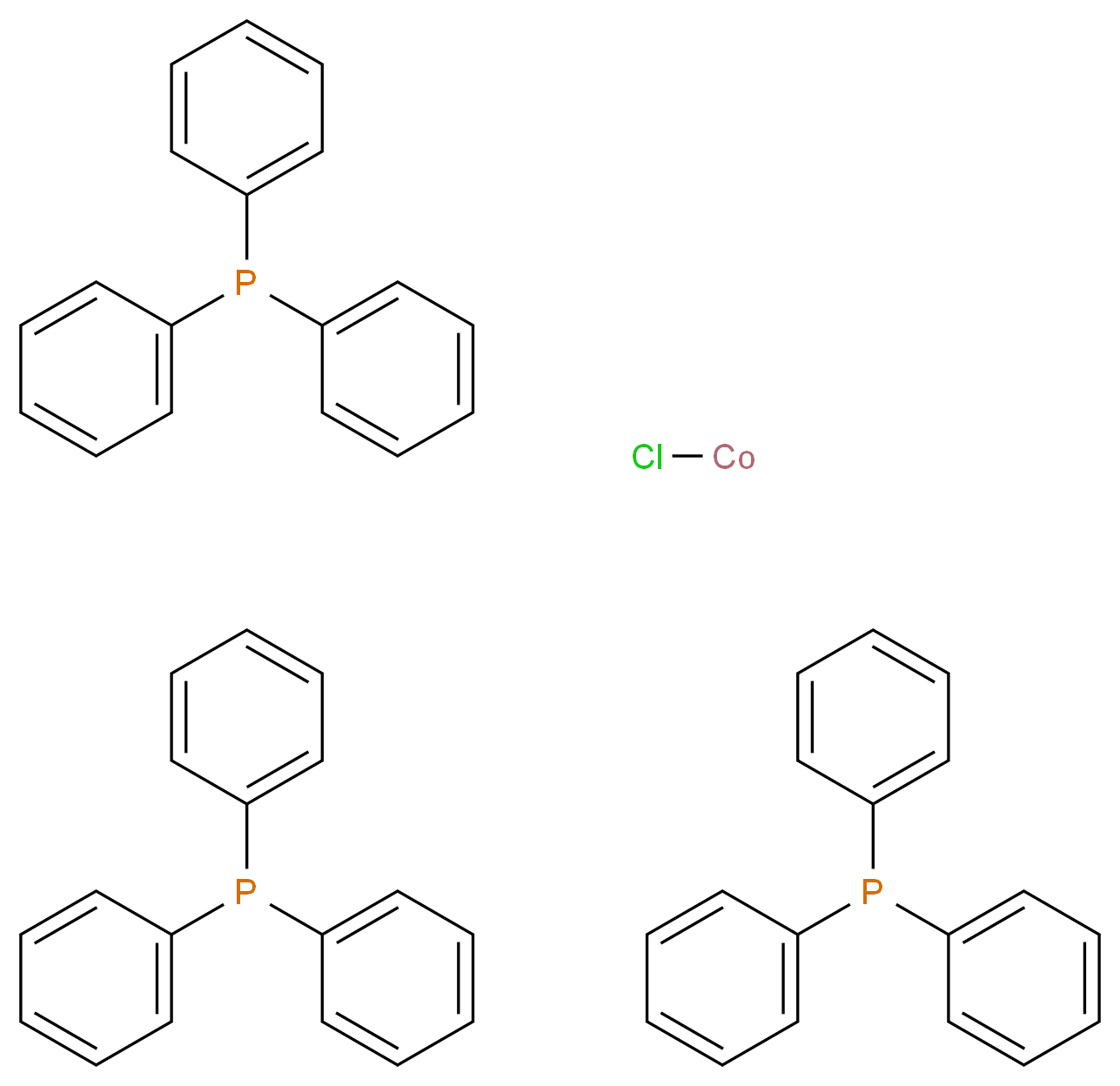 三(三苯基膦)氯化钴(I)_分子结构_CAS_26305-75-9)