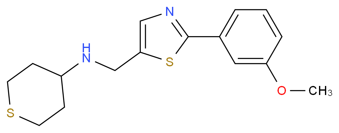 N-{[2-(3-methoxyphenyl)-1,3-thiazol-5-yl]methyl}tetrahydro-2H-thiopyran-4-amine_分子结构_CAS_)