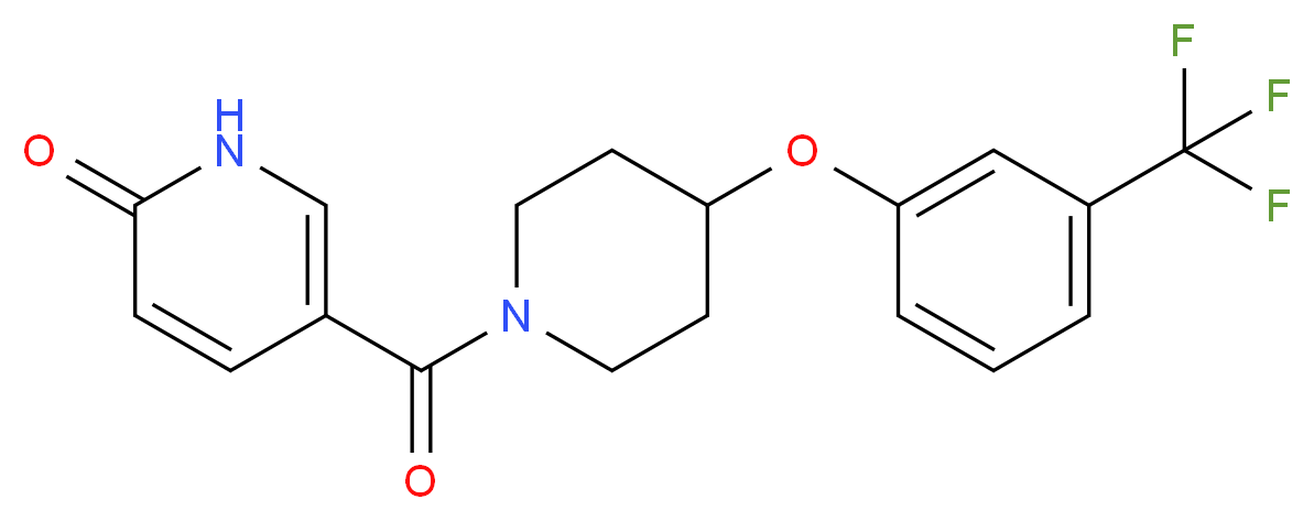 5-({4-[3-(trifluoromethyl)phenoxy]-1-piperidinyl}carbonyl)-2(1H)-pyridinone_分子结构_CAS_)