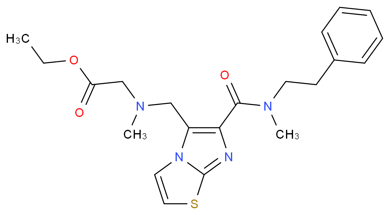 ethyl N-methyl-N-[(6-{[methyl(2-phenylethyl)amino]carbonyl}imidazo[2,1-b][1,3]thiazol-5-yl)methyl]glycinate_分子结构_CAS_)