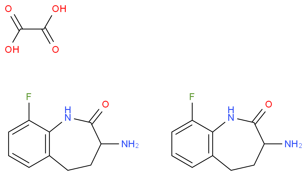 3-Amino-4,5-dihydro-9-fluoro-1H-benzo[b]azepin-2(3H)-one hemioxalate_分子结构_CAS_)