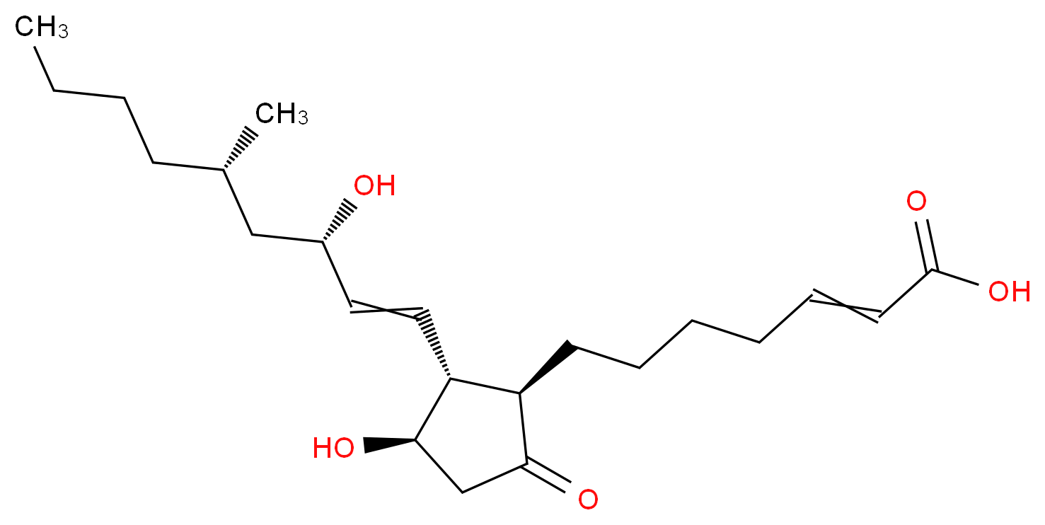 (2E)-7-[(1R,2R,3R)-3-hydroxy-2-[(1E,3S,5S)-3-hydroxy-5-methylnon-1-en-1-yl]-5-oxocyclopentyl]hept-2-enoic acid_分子结构_CAS_74397-12-9