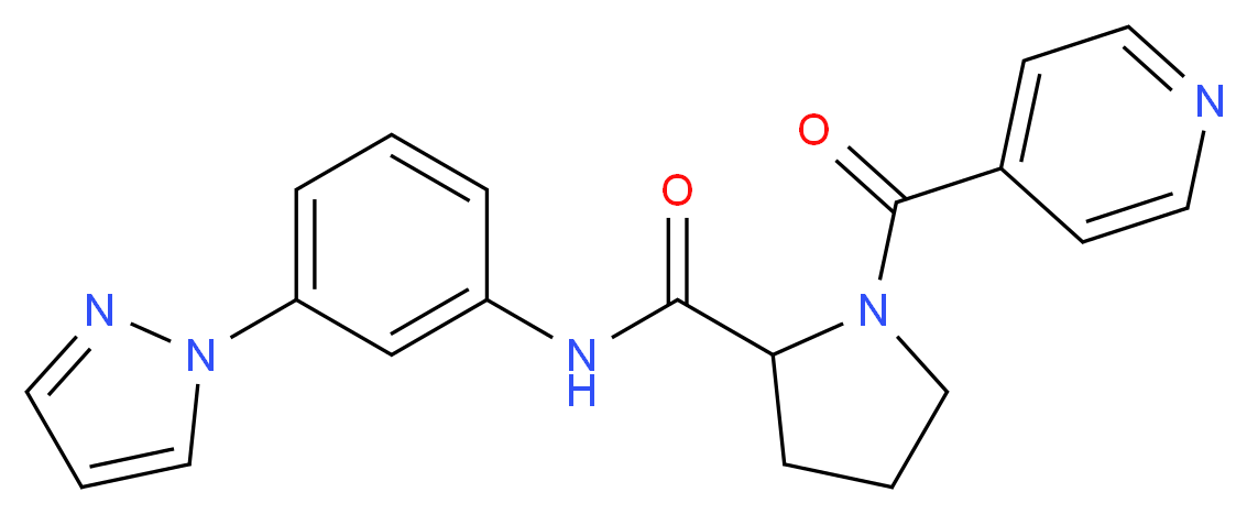 1-isonicotinoyl-N-[3-(1H-pyrazol-1-yl)phenyl]prolinamide_分子结构_CAS_)