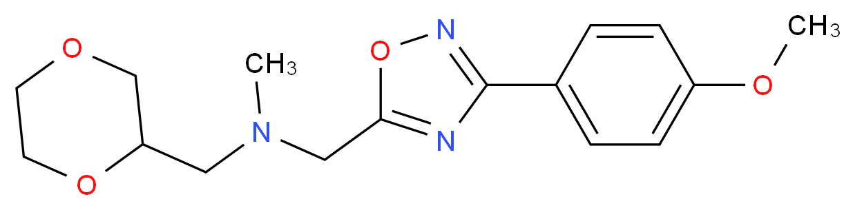 (1,4-dioxan-2-ylmethyl){[3-(4-methoxyphenyl)-1,2,4-oxadiazol-5-yl]methyl}methylamine_分子结构_CAS_)