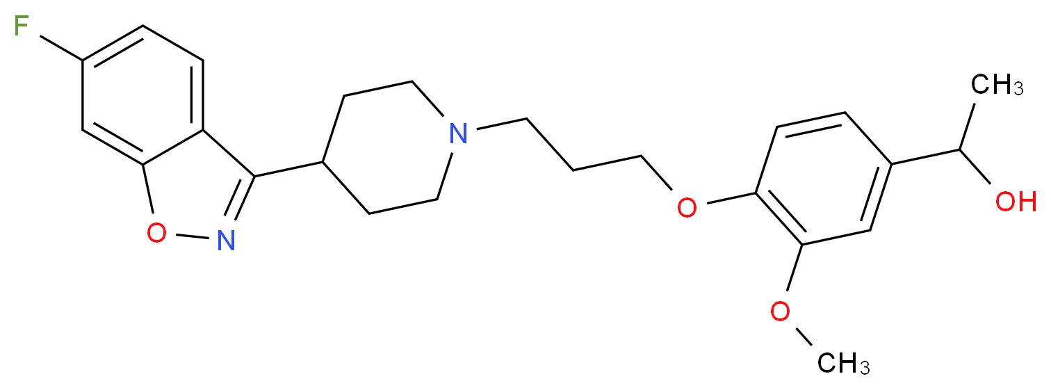 1-(4-{3-[4-(6-fluoro-1,2-benzoxazol-3-yl)piperidin-1-yl]propoxy}-3-methoxyphenyl)ethan-1-ol_分子结构_CAS_133454-55-4