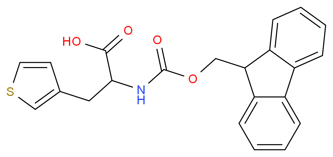 2-{[(9H-fluoren-9-ylmethoxy)carbonyl]amino}-3-(thiophen-3-yl)propanoic acid_分子结构_CAS_678991-94-1