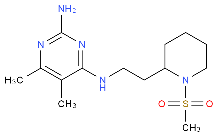 5,6-dimethyl-N~4~-{2-[1-(methylsulfonyl)piperidin-2-yl]ethyl}pyrimidine-2,4-diamine_分子结构_CAS_)