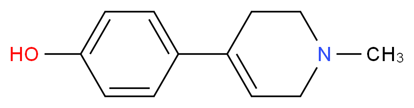 4-(1-methyl-1,2,3,6-tetrahydropyridin-4-yl)phenol_分子结构_CAS_5233-54-5