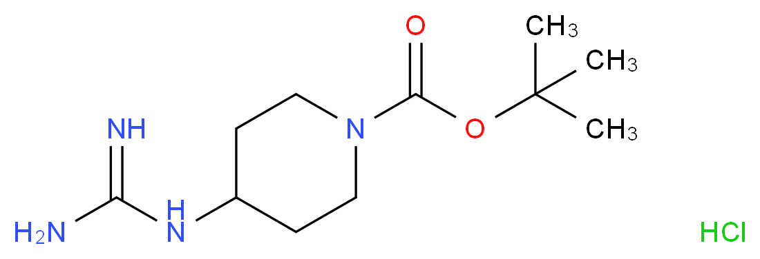 1-Boc-4-[(Aminoiminomethyl)amino]-piperidine monohydrochloride_分子结构_CAS_885049-08-1)