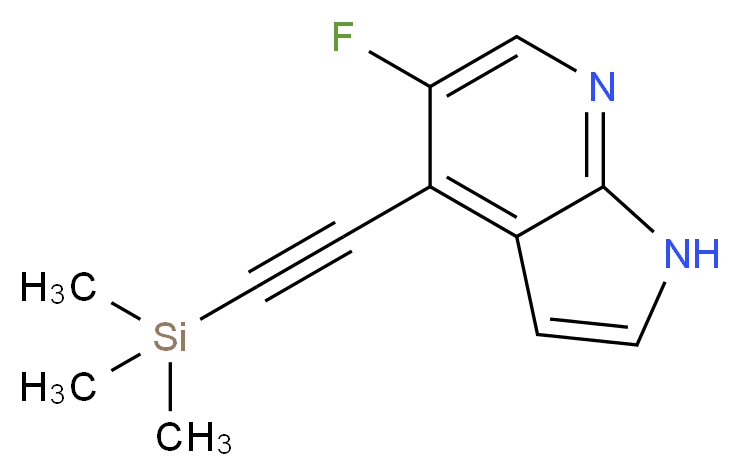 5-Fluoro-4-((trimethylsilyl)ethynyl)-1H-pyrrolo[2,3-b]pyridine_分子结构_CAS_1228666-01-0)