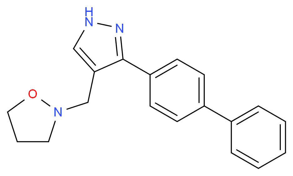 2-{[3-(4-biphenylyl)-1H-pyrazol-4-yl]methyl}isoxazolidine_分子结构_CAS_)