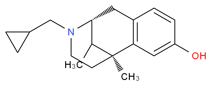 (1S,9R)-10-(cyclopropylmethyl)-1,13-dimethyl-10-azatricyclo[7.3.1.0<sup>2</sup>,<sup>7</sup>]trideca-2(7),3,5-trien-4-ol_分子结构_CAS_7313-87-3